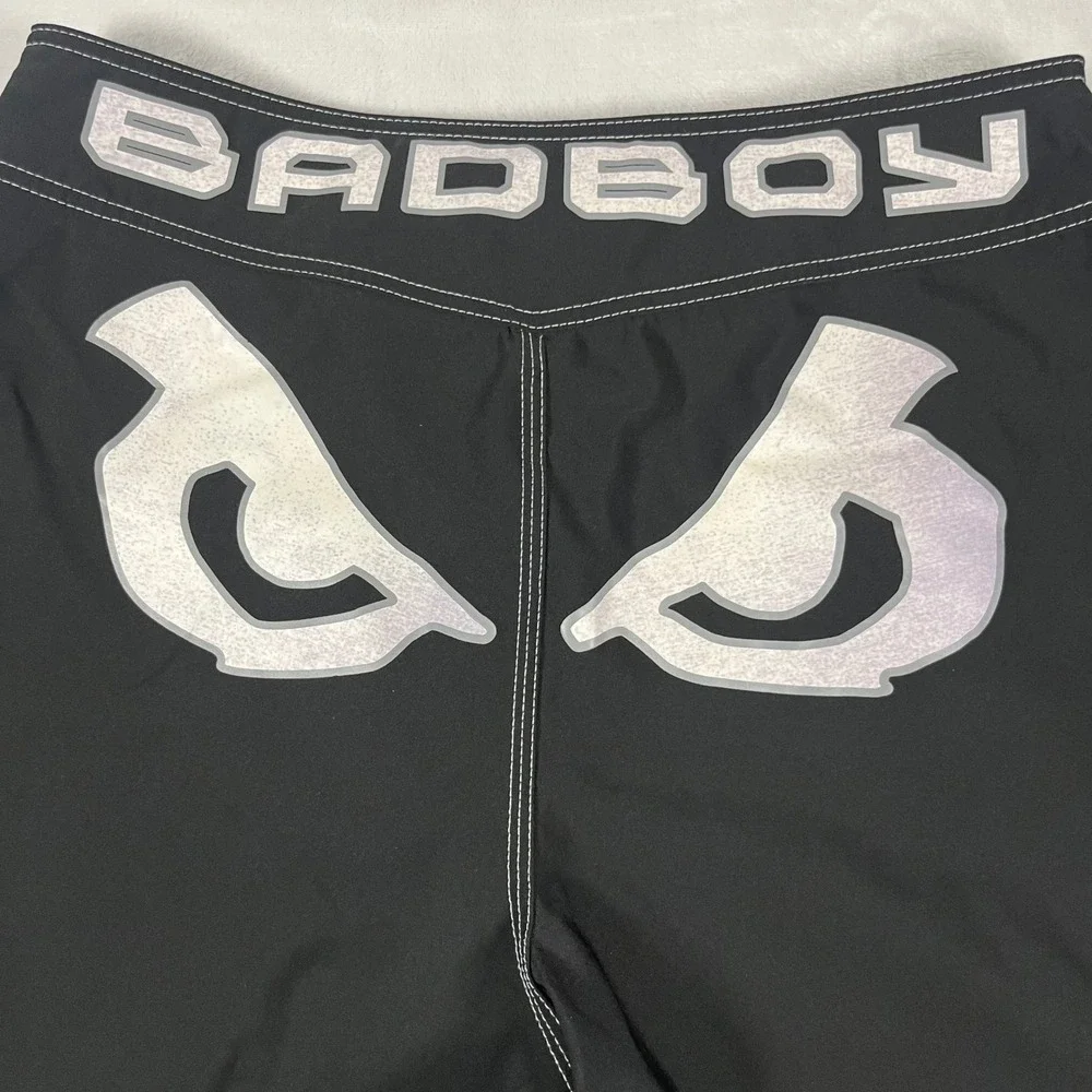 Bad Boy Pro Series MMA Board Shorts Mens 34 Black White Fight Training Grappling